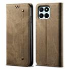 For Honor X6A Denim Texture Flip Leather Phone Case(Khaki) - 1