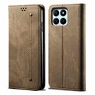 For Honor X8 5G / X6 4G Foreign Denim Texture Flip Leather Phone Case(Khaki) - 1