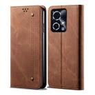 For Honor 90 GT Denim Texture Flip Leather Phone Case(Brown) - 1