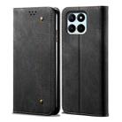 For Honor X8b 4G Global Denim Texture Flip Leather Phone Case(Black) - 1