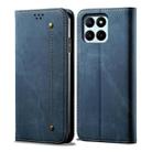 For Honor X8b 4G Global Denim Texture Flip Leather Phone Case(Blue) - 1