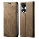 For Honor Play 8T 5G / X7b Denim Texture Flip Leather Phone Case(Khaki) - 1