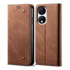 For Honor Play 8T 5G / X7b Denim Texture Flip Leather Phone Case(Brown) - 1