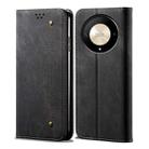 For Honor Magic6 Lite / X9b 5G Denim Texture Flip Leather Phone Case(Black) - 1