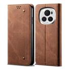 For Honor Magic6 Denim Texture Flip Leather Phone Case(Brown) - 1