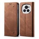 For Honor Magic6 Pro Denim Texture Flip Leather Phone Case(Brown) - 1