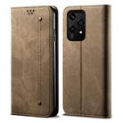 For Honor 200 Lite Global Denim Texture Flip Leather Phone Case(Khaki) - 1