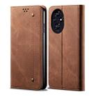 For Honor 200 Denim Texture Flip Leather Phone Case(Brown) - 1