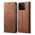 For Honor Play 60 Plus Global Denim Texture Flip Leather Phone Case(Brown) - 1