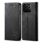 For Honor Play 60 Plus Global Denim Texture Flip Leather Phone Case(Black) - 1