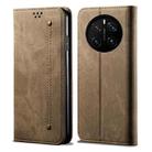 For Honor Magic7 Pro Denim Texture Flip Leather Phone Case(Khaki) - 1