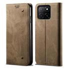 For Honor X5b 4G / X5b Plus 4G Denim Texture Flip Leather Phone Case(Khaki) - 1