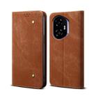 For Honor 300 5G Denim Texture Flip Leather Phone Case(Brown) - 1