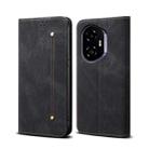 For Honor 300 5G Denim Texture Flip Leather Phone Case(Black) - 1