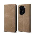 For Honor 300 Ultra Denim Texture Flip Leather Phone Case(Khaki) - 1