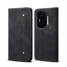 For Honor 300 Ultra Denim Texture Flip Leather Phone Case(Black) - 1