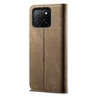 For Honor X8c 4G Denim Texture Flip Leather Phone Case(Khaki) - 3