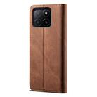For Honor X8c 4G Denim Texture Flip Leather Phone Case(Brown) - 3