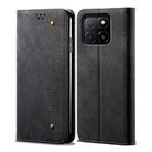 For Honor X8c 4G Denim Texture Flip Leather Phone Case(Black) - 1