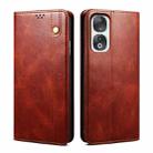 For Honor 90 Oil Wax Crazy Horse Texture Leather Phone Case(Brown) - 1