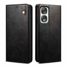 For Honor 90 Oil Wax Crazy Horse Texture Leather Phone Case(Black) - 1