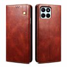 For Honor X6A Oil Wax Crazy Horse Texture Leather Phone Case(Brown) - 1