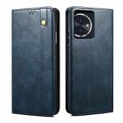 For Honor 100 Oil Wax Crazy Horse Texture Leather Phone Case(Blue) - 1