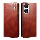 For Honor Play 8T 5G / X7b Oil Wax Crazy Horse Texture Leather Phone Case(Brown) - 1