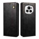 For Honor Magic6 Oil Wax Crazy Horse Texture Leather Phone Case(Black) - 1