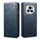 For Honor Magic6 Oil Wax Crazy Horse Texture Leather Phone Case(Blue) - 1