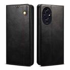 For Honor 200 Oil Wax Crazy Horse Texture Leather Phone Case(Black) - 1