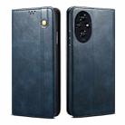 For Honor 200 Oil Wax Crazy Horse Texture Leather Phone Case(Blue) - 1