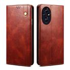 For Honor 200 Pro Oil Wax Crazy Horse Texture Leather Phone Case(Brown) - 1