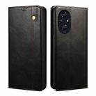 For Honor 200 Pro Oil Wax Crazy Horse Texture Leather Phone Case(Black) - 1