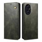 For Honor 200 Pro Oil Wax Crazy Horse Texture Leather Phone Case(Green) - 1