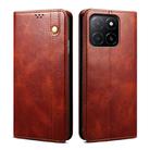 For Honor X8c 4G Oil Wax Crazy Horse Texture Leather Phone Case(Brown) - 1