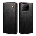 For Honor X8c 4G Oil Wax Crazy Horse Texture Leather Phone Case(Black) - 1