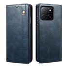 For Honor X8c 4G Oil Wax Crazy Horse Texture Leather Phone Case(Blue) - 1
