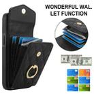 For iPhone 16e Rhombic Texture Card Bag Phone Case with Long Lanyard(Black) - 2