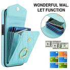 For iPhone 16e Rhombic Texture Card Bag Phone Case with Long Lanyard(Mint Green) - 2
