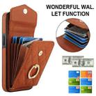 For iPhone 16e Rhombic Texture Card Bag Phone Case with Long Lanyard(Brown) - 2