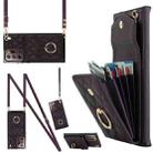 For Samsung Galaxy Note20 Ultra Rhombic Texture Card Bag Phone Case with Long Lanyard(Dark Purple) - 1
