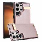 For Samsung Galaxy S23 Ultra 5G Metal Buckle Card Slots Phone Case(Rose Gold) - 1