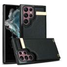 For Samsung Galaxy S22 Ultra 5G Metal Buckle Card Slots Phone Case(Black) - 1