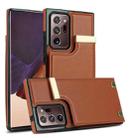 For Samsung Galaxy Note20 Ultra Metal Buckle Card Slots Phone Case(Brown) - 1