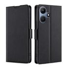 For Infinix Hot 30i 4G Ultra-thin Voltage Side Buckle Horizontal Flip Leather Phone Case(Black) - 1