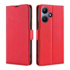 For Infinix Hot 30i 4G Ultra-thin Voltage Side Buckle Horizontal Flip Leather Phone Case(Red) - 1