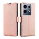 For Infinix Note 30 VIP 5G Ultra-thin Voltage Side Buckle Horizontal Flip Leather Phone Case(Rose Gold) - 1