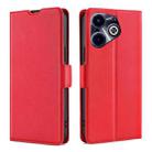 For Infinix Hot 40i Ultra-thin Voltage Side Buckle Horizontal Flip Leather Phone Case(Red) - 1