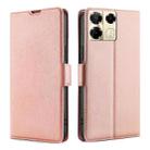 For Infinix Note 40 Pro 5G Ultra-thin Voltage Side Buckle Horizontal Flip Leather Phone Case(Rose Gold) - 1